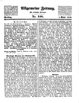 Allgemeine Zeitung Freitag 4. September 1840