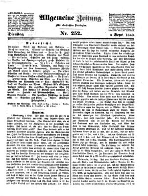 Allgemeine Zeitung Dienstag 8. September 1840