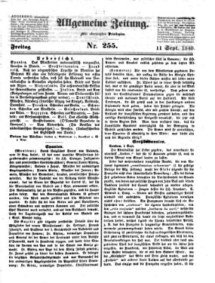 Allgemeine Zeitung Freitag 11. September 1840