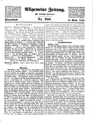 Allgemeine Zeitung Samstag 12. September 1840