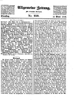 Allgemeine Zeitung Dienstag 15. September 1840