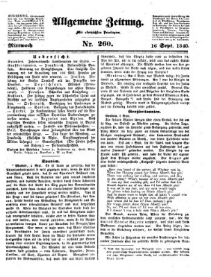 Allgemeine Zeitung Mittwoch 16. September 1840