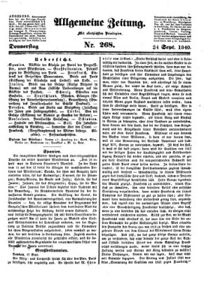 Allgemeine Zeitung Donnerstag 24. September 1840