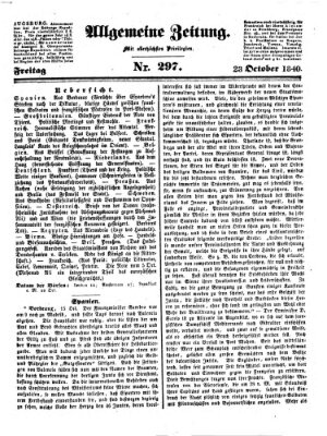 Allgemeine Zeitung Freitag 23. Oktober 1840