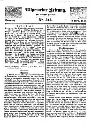 Allgemeine Zeitung Sonntag 8. November 1840