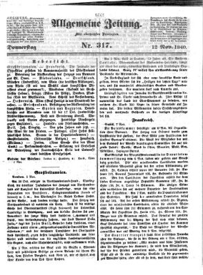 Allgemeine Zeitung Donnerstag 12. November 1840