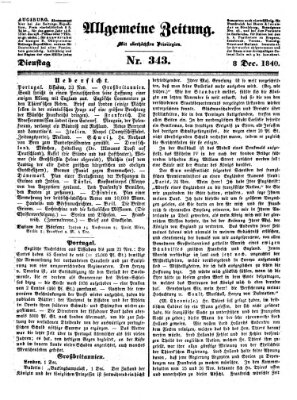 Allgemeine Zeitung Dienstag 8. Dezember 1840