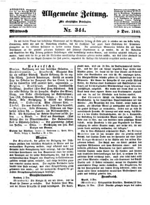 Allgemeine Zeitung Mittwoch 9. Dezember 1840