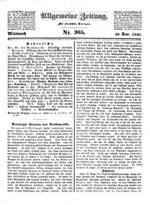 Allgemeine Zeitung Mittwoch 30. Dezember 1840