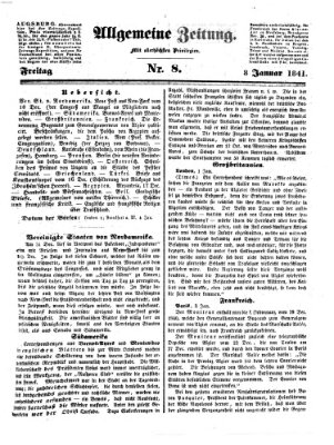 Allgemeine Zeitung Freitag 8. Januar 1841