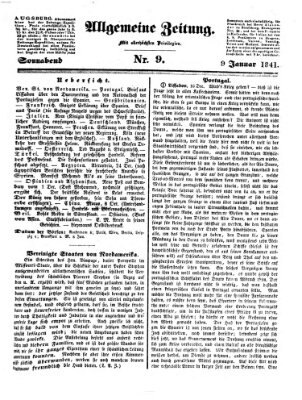 Allgemeine Zeitung Samstag 9. Januar 1841