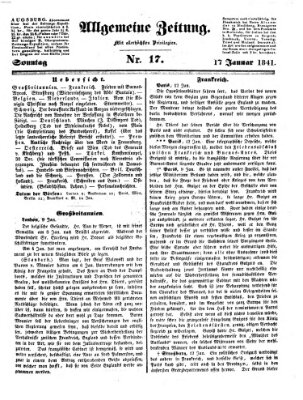 Allgemeine Zeitung Sonntag 17. Januar 1841