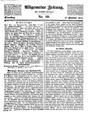 Allgemeine Zeitung Dienstag 19. Januar 1841