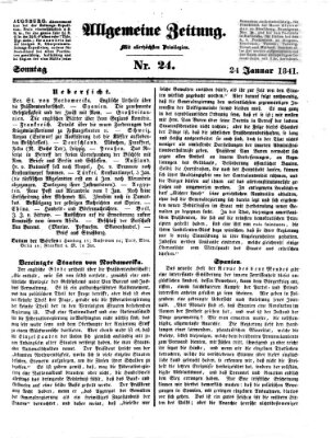 Allgemeine Zeitung Sonntag 24. Januar 1841