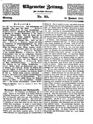 Allgemeine Zeitung Montag 25. Januar 1841