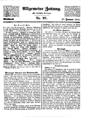 Allgemeine Zeitung Mittwoch 27. Januar 1841