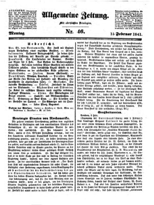 Allgemeine Zeitung Montag 15. Februar 1841