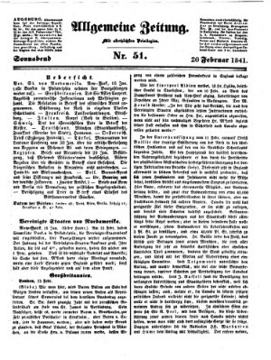 Allgemeine Zeitung Samstag 20. Februar 1841