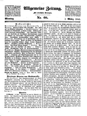 Allgemeine Zeitung Montag 1. März 1841