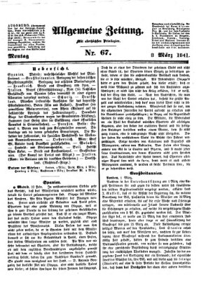 Allgemeine Zeitung Montag 8. März 1841