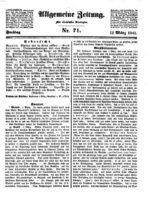 Allgemeine Zeitung Freitag 12. März 1841