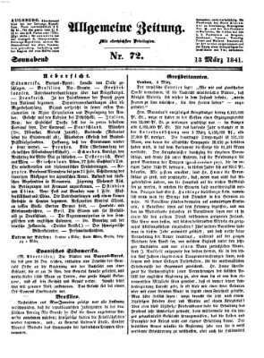 Allgemeine Zeitung Samstag 13. März 1841