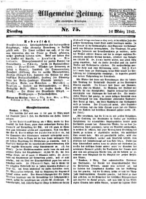 Allgemeine Zeitung Dienstag 16. März 1841