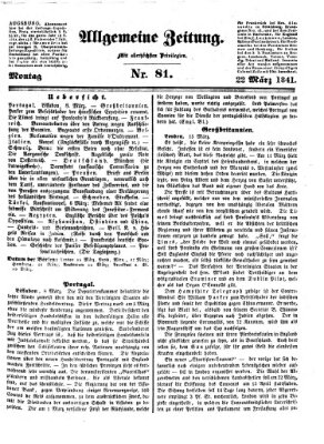 Allgemeine Zeitung Montag 22. März 1841