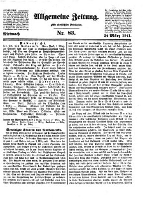 Allgemeine Zeitung Mittwoch 24. März 1841