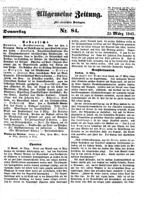 Allgemeine Zeitung Donnerstag 25. März 1841