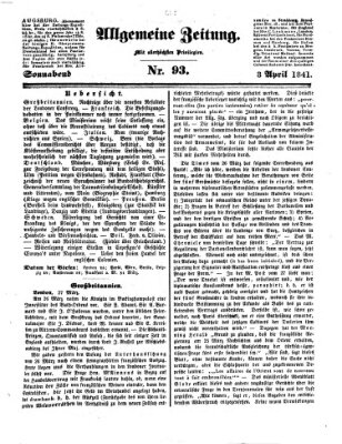 Allgemeine Zeitung Samstag 3. April 1841