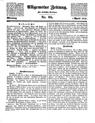 Allgemeine Zeitung Montag 5. April 1841