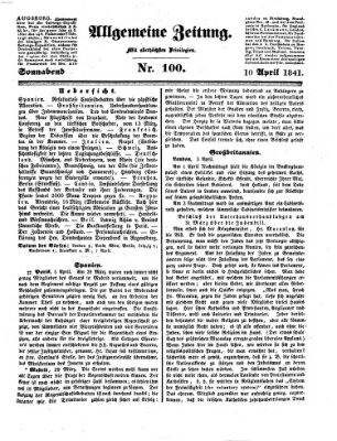 Allgemeine Zeitung Samstag 10. April 1841