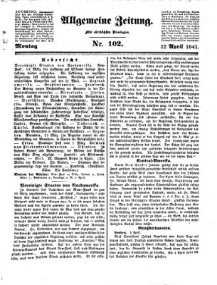 Allgemeine Zeitung Montag 12. April 1841