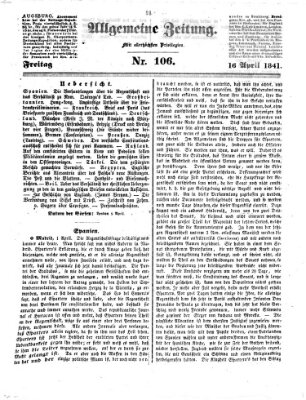 Allgemeine Zeitung Freitag 16. April 1841