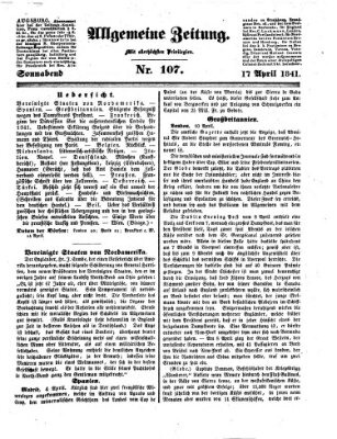 Allgemeine Zeitung Samstag 17. April 1841