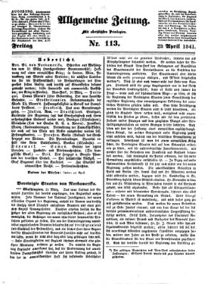 Allgemeine Zeitung Freitag 23. April 1841