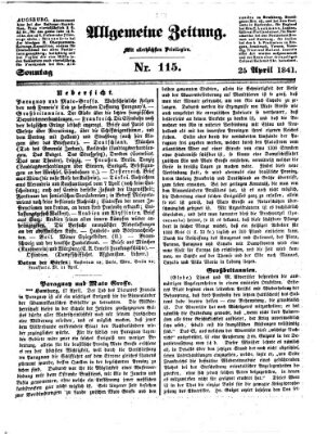 Allgemeine Zeitung Sonntag 25. April 1841