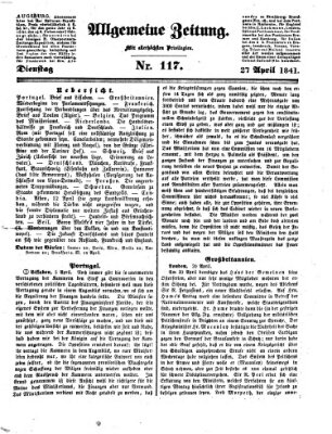 Allgemeine Zeitung Dienstag 27. April 1841