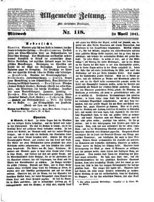 Allgemeine Zeitung Mittwoch 28. April 1841