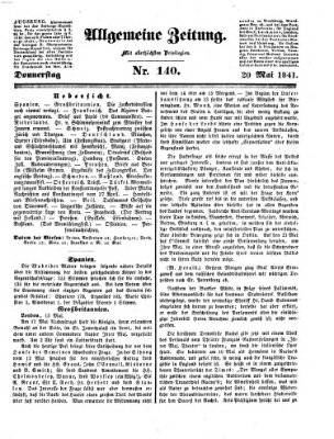 Allgemeine Zeitung Donnerstag 20. Mai 1841