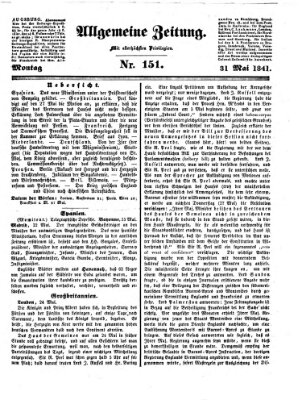 Allgemeine Zeitung Montag 31. Mai 1841