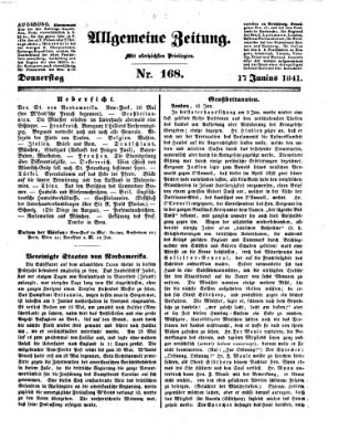 Allgemeine Zeitung Donnerstag 17. Juni 1841