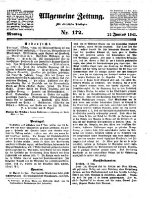 Allgemeine Zeitung Montag 21. Juni 1841