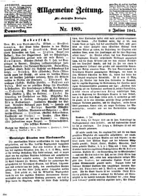 Allgemeine Zeitung Donnerstag 8. Juli 1841