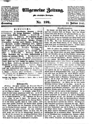 Allgemeine Zeitung Sonntag 11. Juli 1841