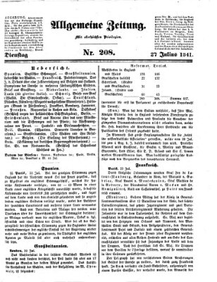 Allgemeine Zeitung Dienstag 27. Juli 1841