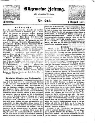 Allgemeine Zeitung Sonntag 1. August 1841