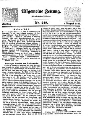 Allgemeine Zeitung Freitag 6. August 1841