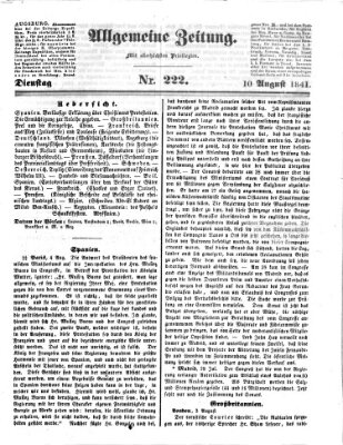 Allgemeine Zeitung Dienstag 10. August 1841